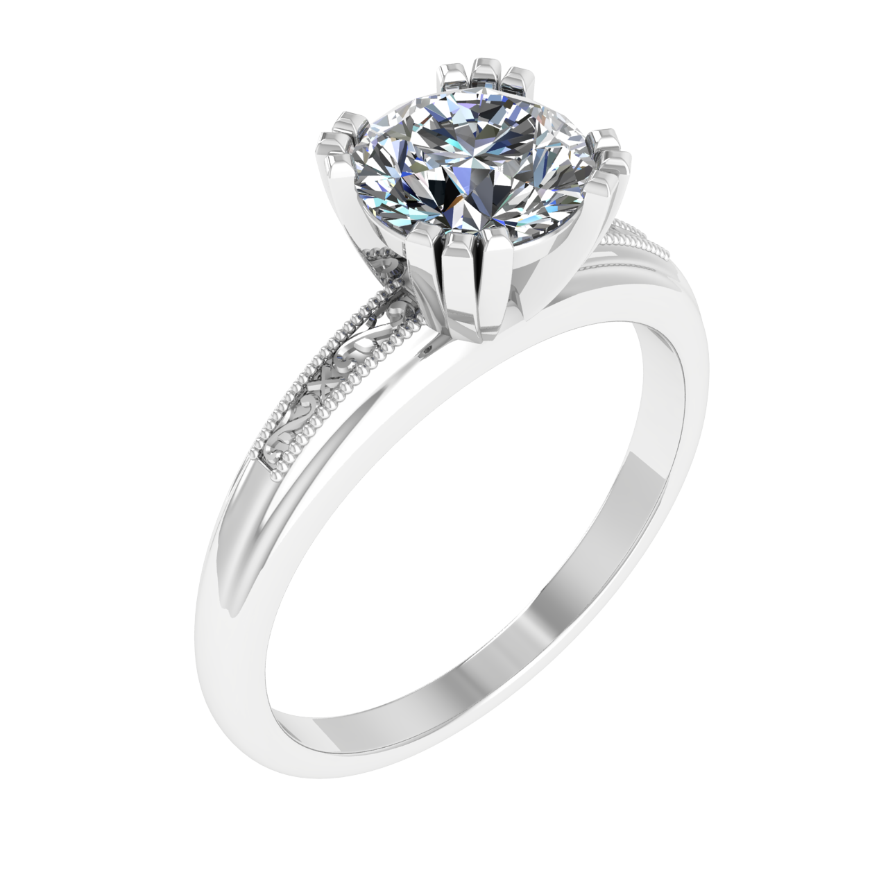 SOLITAIRE 6.50mm ROUND ENGAGEMENT RING